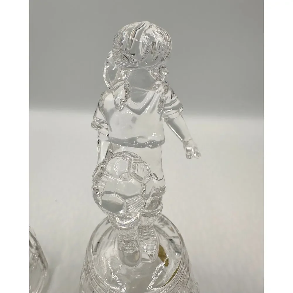 Princess House Crystal Figurines Moment of Pride Soccer Players 3pc Set